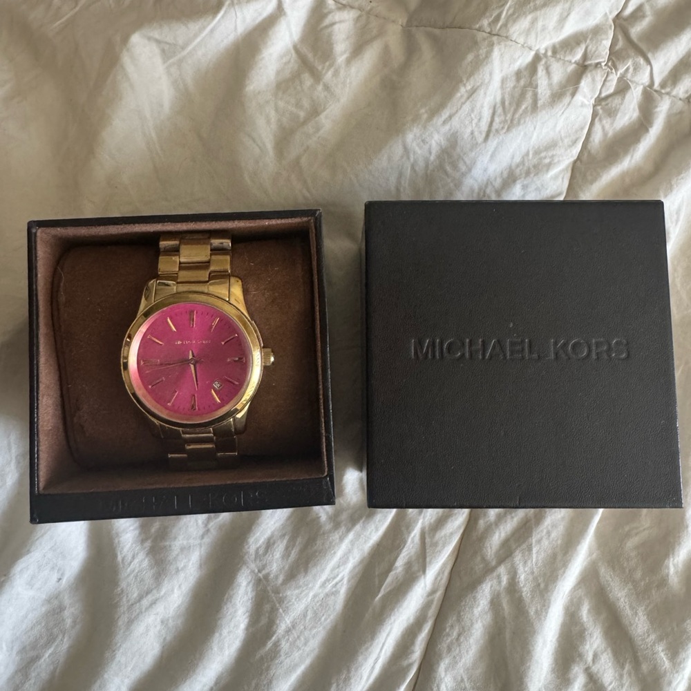 Michael Kors Gold Watch with Pink Face